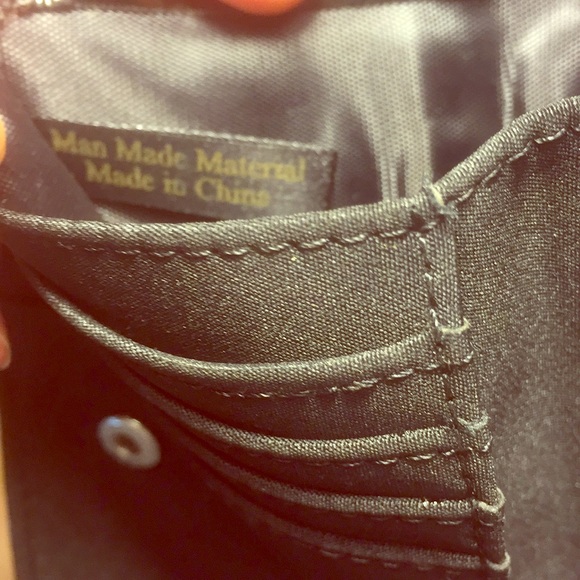 Shiny black sexy zipper sleek snap secure wristlet phone mini fun little bag new - Picture 8 of 15